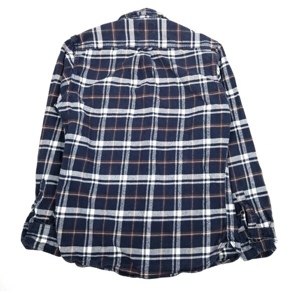 JACHS NY Blue Brawny Plaid Cotton Flannel Shirt Wester Button Down Casual Small - Picture 6 of 9